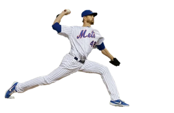 New York Mets Baseball Pitcher Mid-Throw PNG