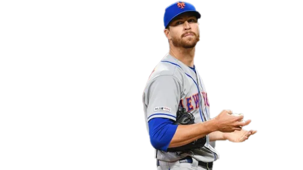 Jacob deGrom New York Mets Pitcher Holding Baseball PNG