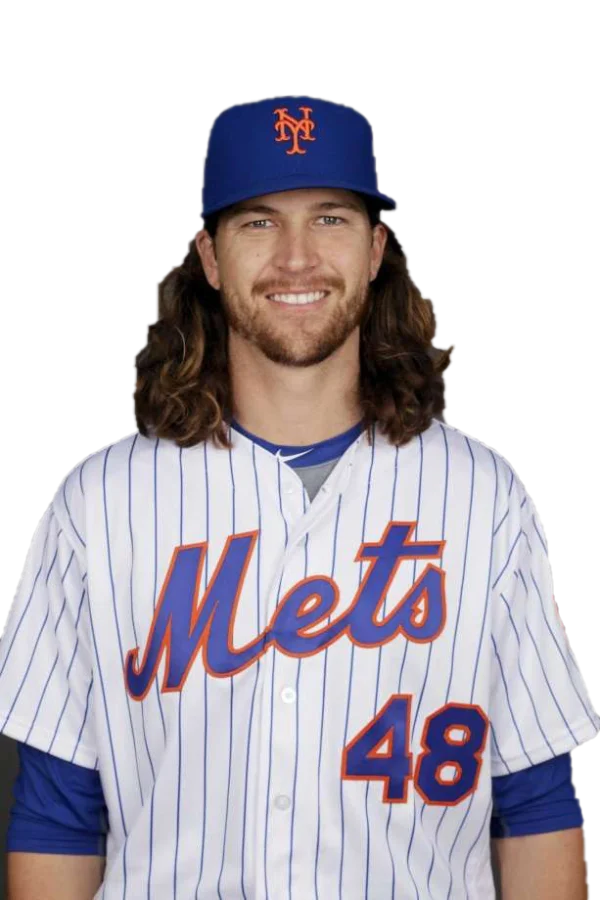 Smiling Jacob deGrom New York Mets Jersey Number 48 PNG