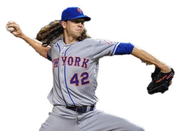 New York Mets Pitcher Jacob deGrom Throwing Baseball PNG