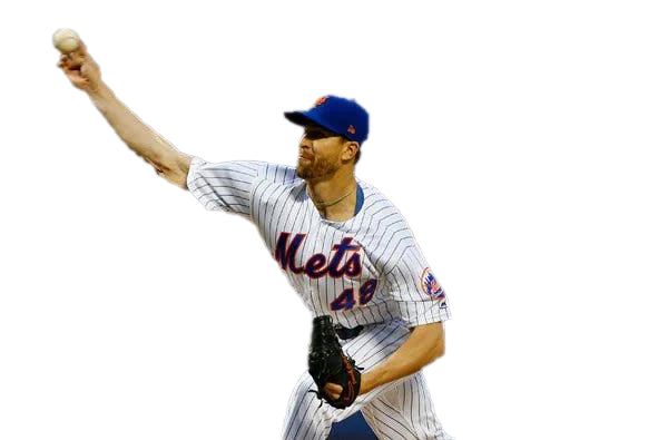 Baseball Pitcher in New York Mets Uniform Throwing PNG