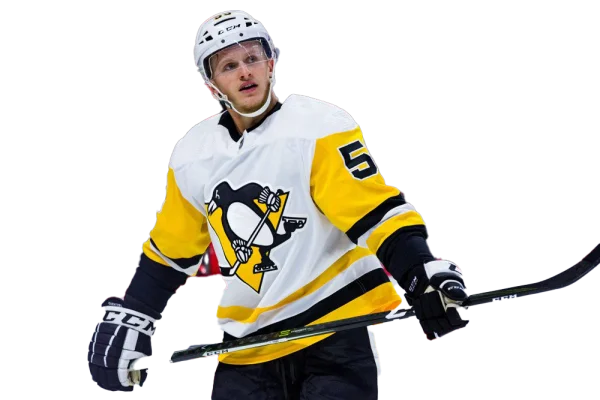 Pittsburgh Penguins Hockey Player Number 5 with Stick PNG