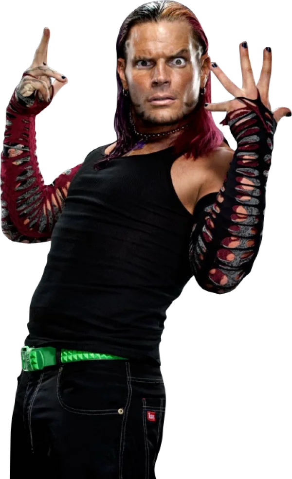 Jeff Hardy Wrestler in Black Tank Top and Ripped Sleeves PNG