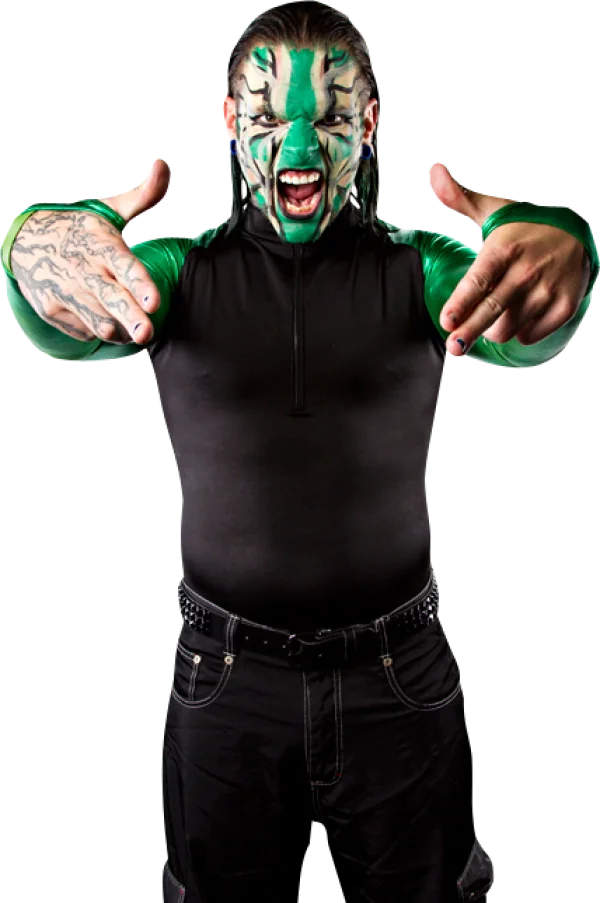 Jeff Hardy Professional Wrestler with Green Face Paint PNG