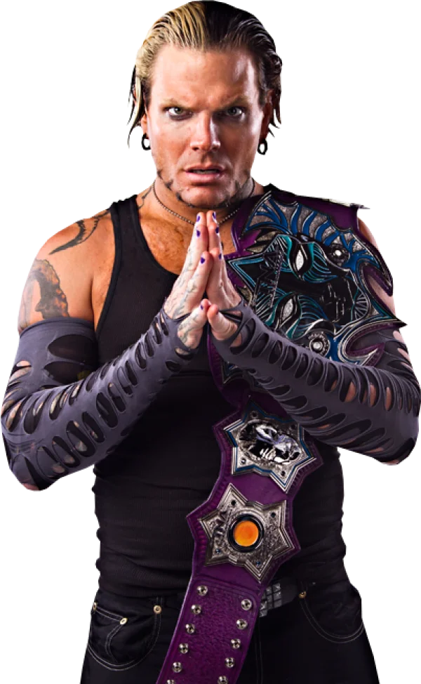 Professional Wrestler Jeff Hardy with Purple Championship Belt PNG