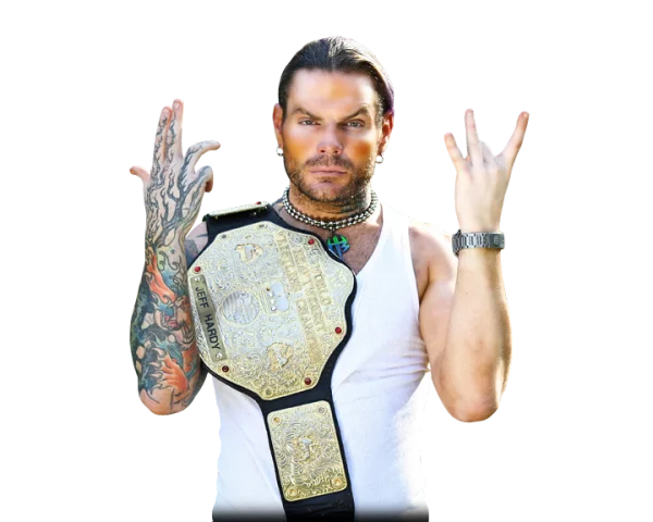 Jeff Hardy Holding TNA World Heavyweight Championship Belt PNG