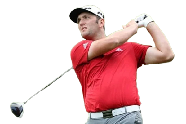 Male Golfer Mid-Swing with Driver PNG