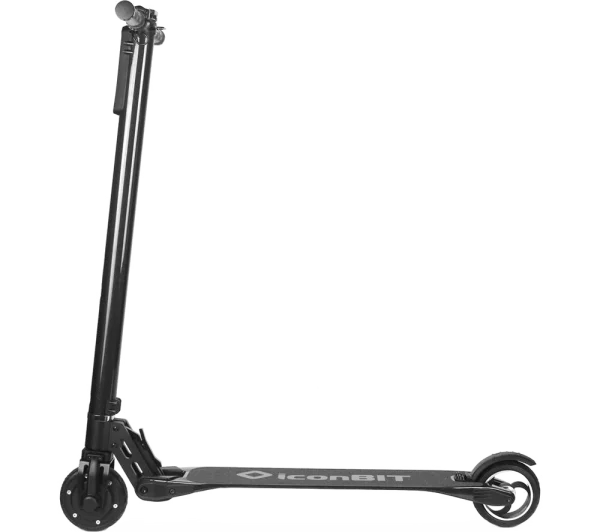 Black IconBIT Electric Scooter Side View PNG