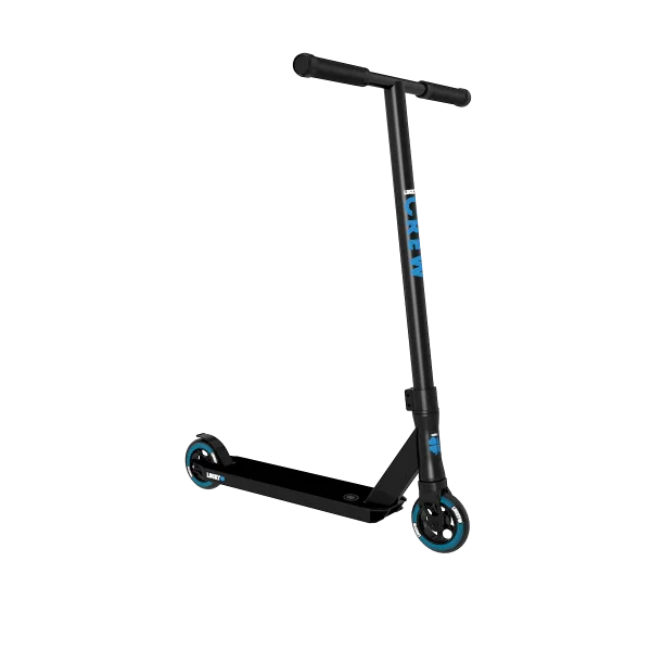 Black Stunt Scooter with Blue Accents PNG
