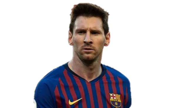 Lionel Messi in Barcelona Jersey PNG