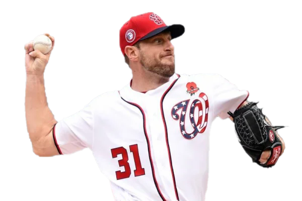 Washington Nationals Pitcher with Poppy Pin Throwing Baseball PNG