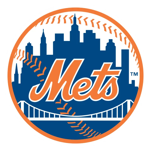 New York Mets Baseball Team Logo with Skyline and Bridge PNG