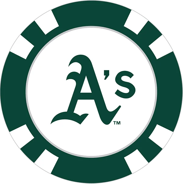 Green and White Oakland Athletics A's Logo Poker Chip PNG
