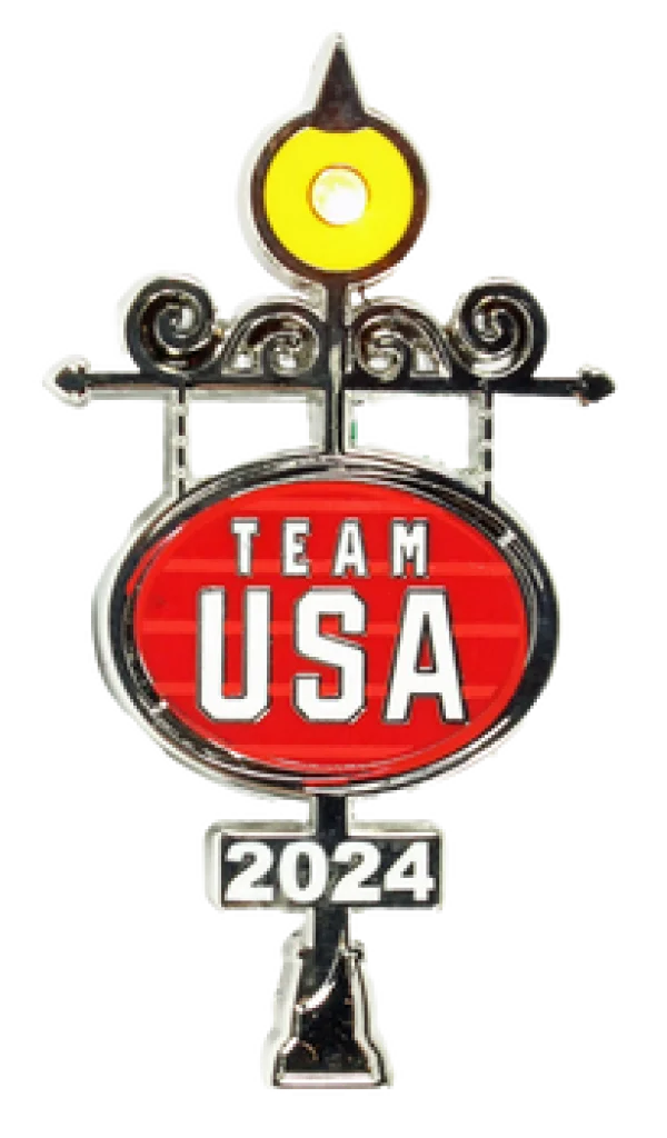 Ornate Team USA 2024 Emblem Pin PNG