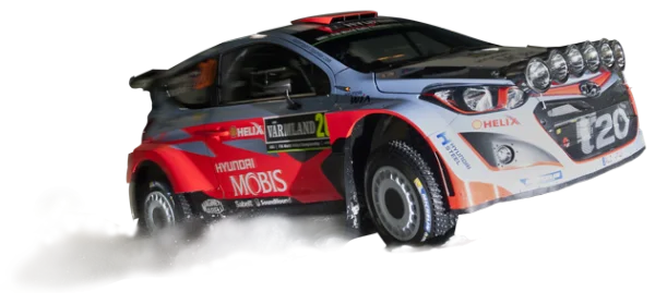 Hyundai i20 WRC Rally Car on Snow PNG