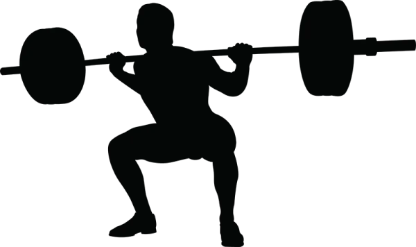 Barbell Squat Workout Silhouette PNG