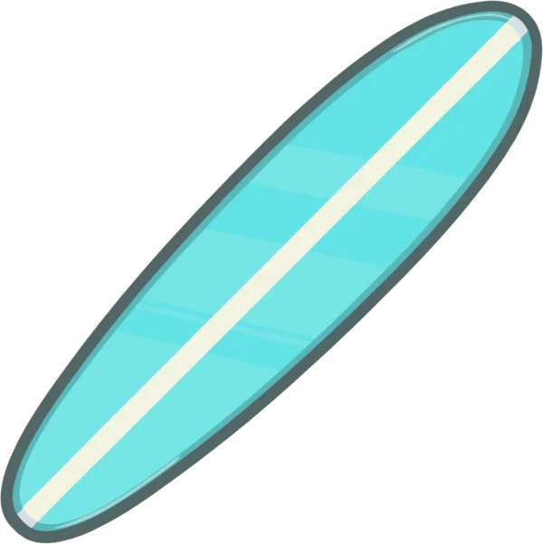 Light Blue Surfboard with White Stripe PNG