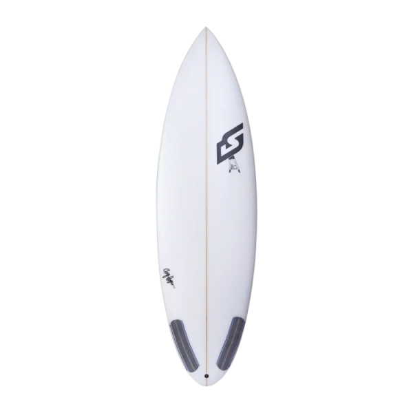White Surfboard with Traction Pads PNG