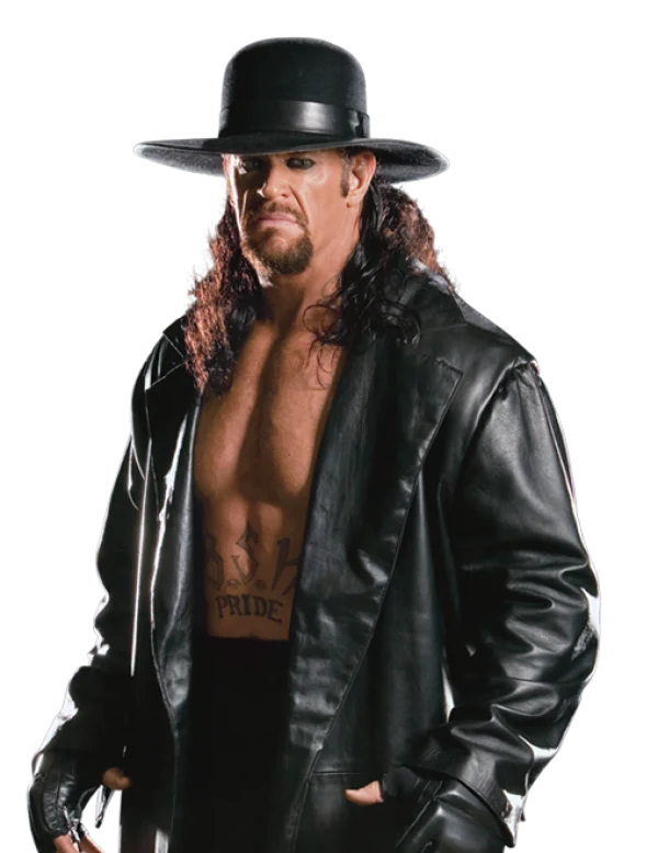 The Undertaker in Black Hat and Trench Coat PNG