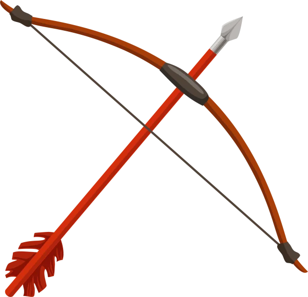 Brown Bow and Red Arrow PNG