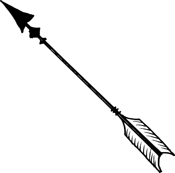 Black Hand-Drawn Arrow Silhouette PNG