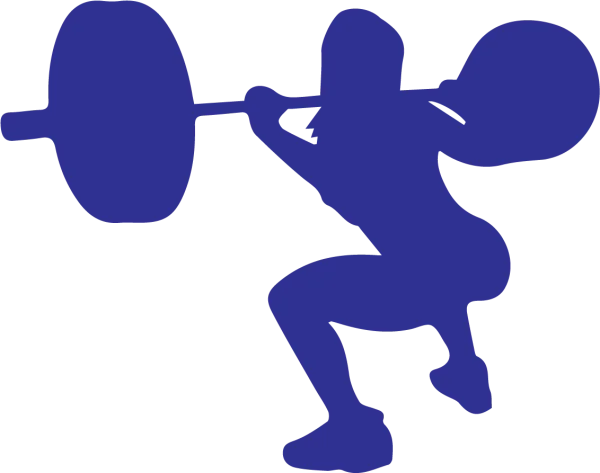 Dark Blue Barbell Squat Silhouette PNG