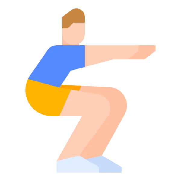 Person Doing Squat Exercise Illustration PNG