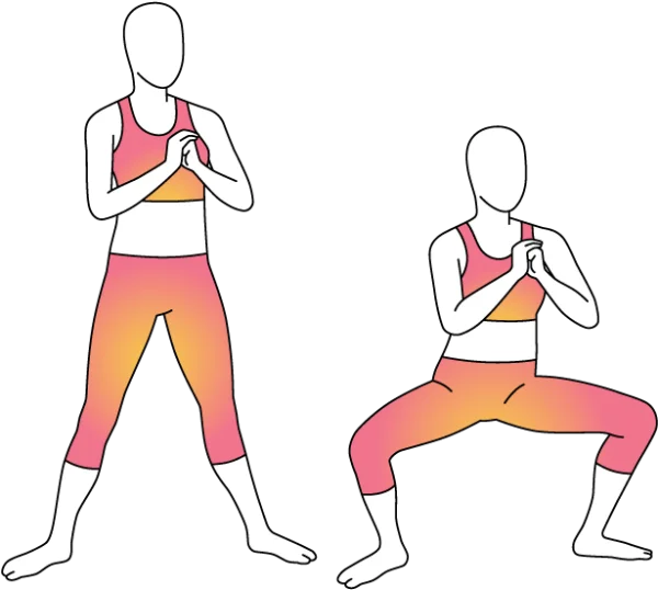 Woman Doing Sumo Squat Exercise Illustration PNG