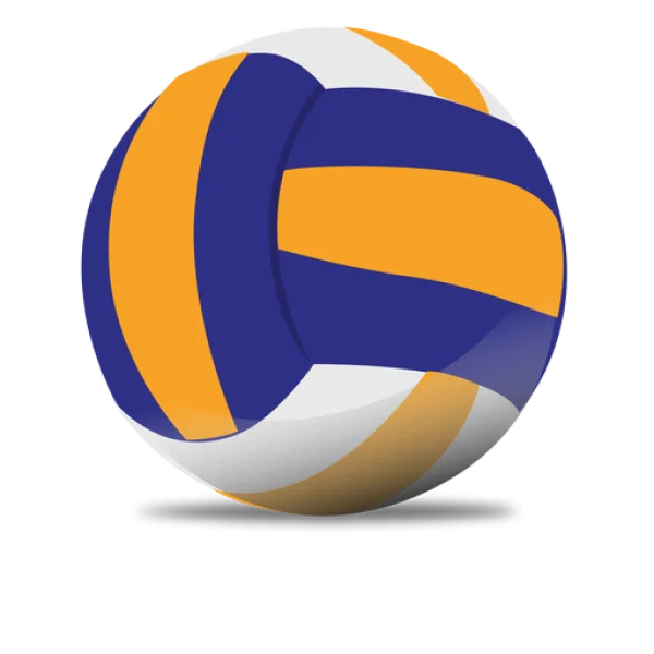 Blue Orange and White Classic Volleyball PNG