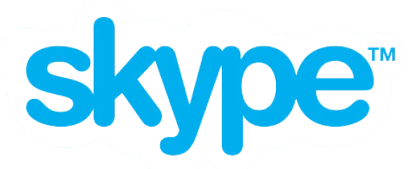 Blue Skype Logo with Cloud Outline PNG