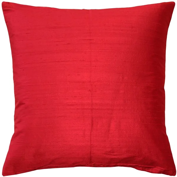 Red Silk Decorative Square Pillow PNG
