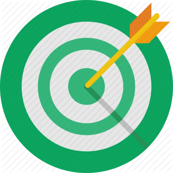 Green and White Target with Yellow Arrow Icon PNG