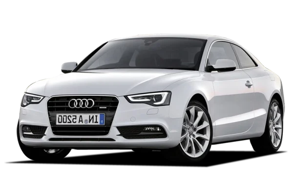 White Audi A5 Coupe Front View PNG