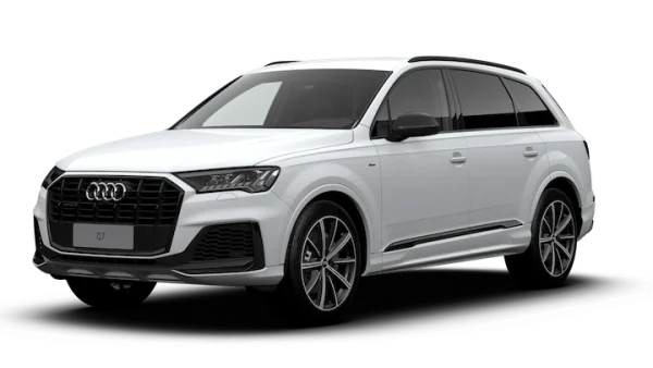 White Audi Q7 SUV Front Quarter View PNG