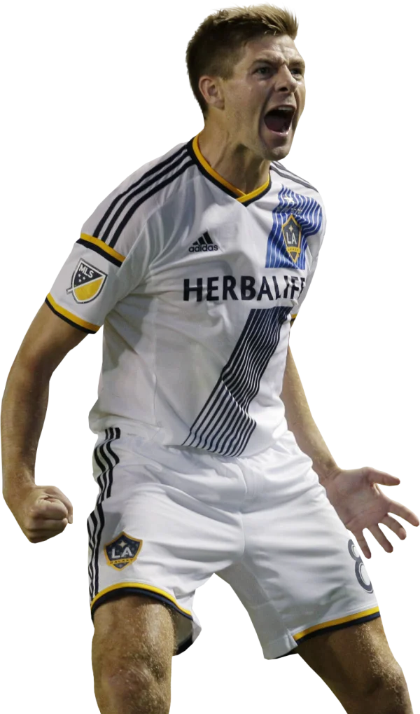 Steven Gerrard Celebrating in LA Galaxy Uniform PNG