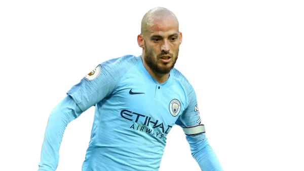 David Silva Manchester City Light Blue Jersey PNG