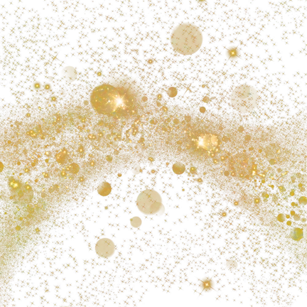 Sparkling Gold Glitter and Light Bokeh PNG