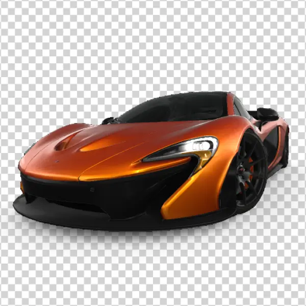 Orange McLaren P1 Supercar PNG Transparent Background