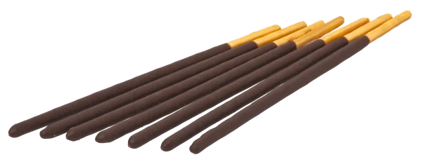 Six Chocolate Dipped Biscuit Sticks PNG