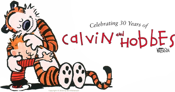Calvin and Hobbes Embracing PNG