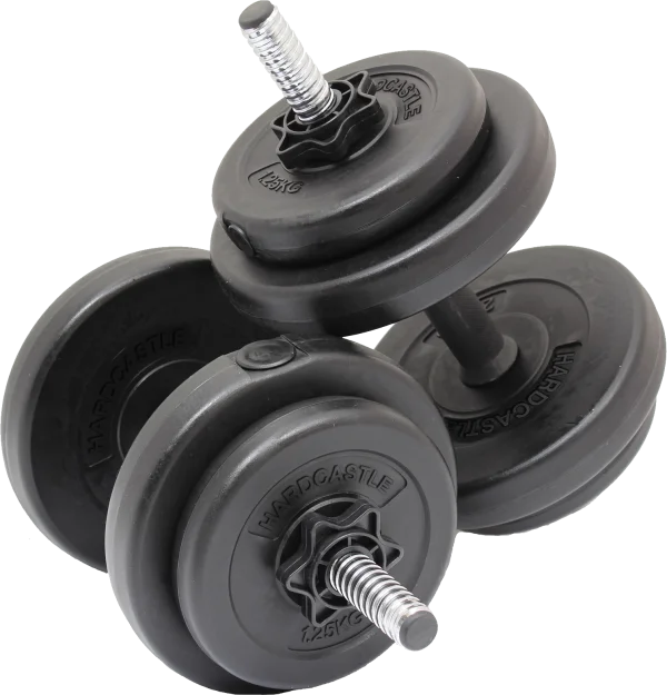 Adjustable Black Dumbbell Set with Weights PNG