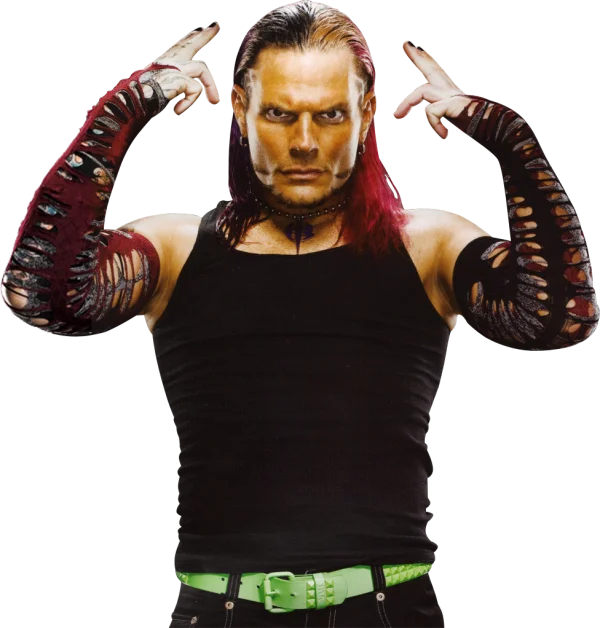 Jeff Hardy Wrestler Pose with Red Hair PNG