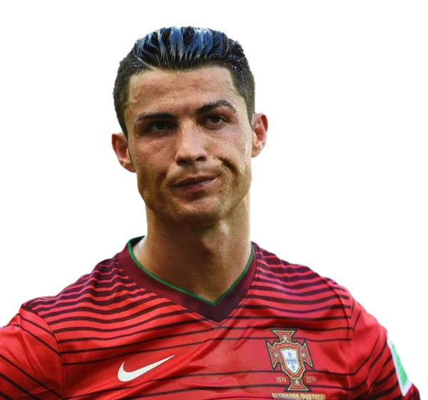 Cristiano Ronaldo in Red Portugal Jersey PNG