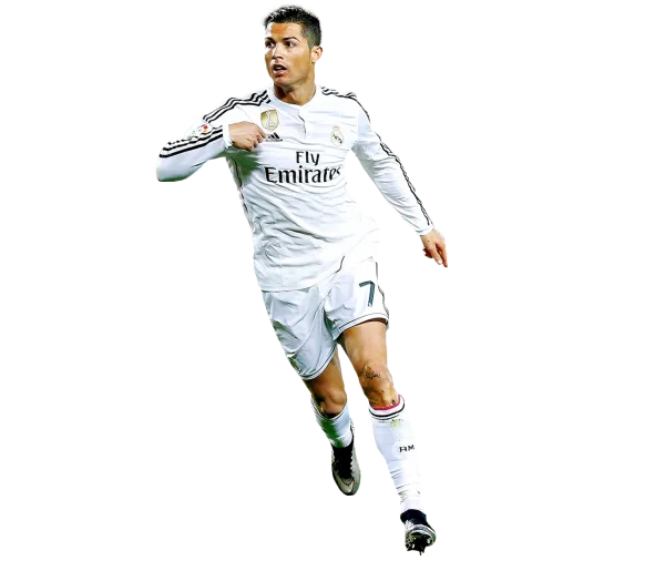 Real Madrid Player Cristiano Ronaldo White Kit PNG