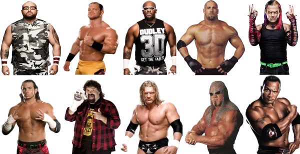 Iconic WWE Professional Wrestlers Compilation PNG