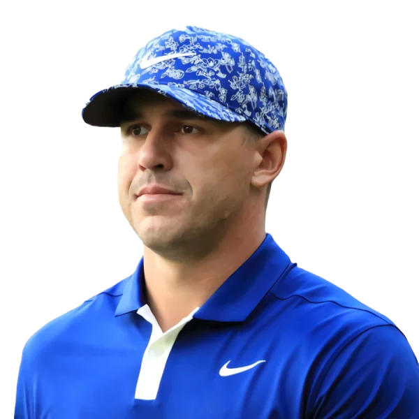 Brooks Koepka in Blue Nike Polo and Patterned Cap PNG