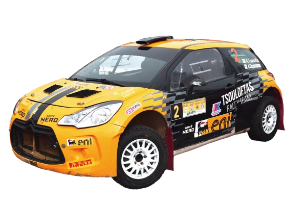 Yellow and Black Citroën DS3 Rally Car PNG