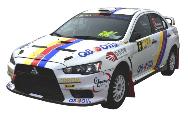 White Mitsubishi Lancer Evolution X Rally Car PNG