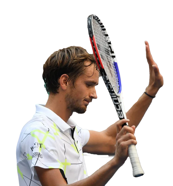 Daniil Medvedev Waving with Tennis Racket PNG