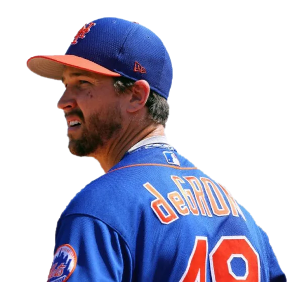 Jacob deGrom New York Mets Blue Jersey Profile PNG